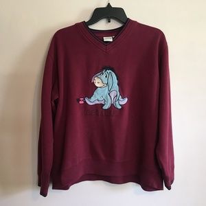 Vintage Disney Eeyore Maroon Pull-Over Sweatshirt